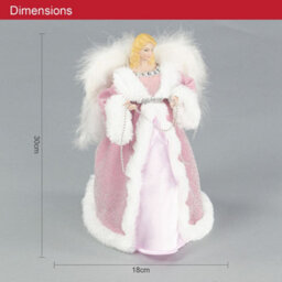 The Christmas Workshop 71109 Angel Tree Topper With Pink And White Dress - thumbnail 2