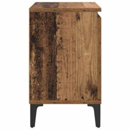 Berkfield Rustic Old Wood Nightstand Old Wood Solid Wood, Metal 40 X 30 X 50 Cm - thumbnail 7