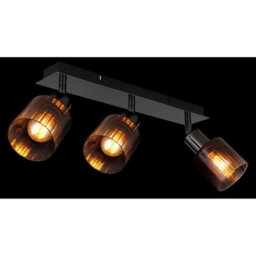 Luminosa Lighting Luminosa Satella Ceiling Spotlight Bar Gunmetal Copper Glass Shade 3X E14 - thumbnail 5