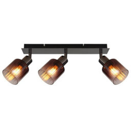 Luminosa Lighting Luminosa Satella Ceiling Spotlight Bar Gunmetal Copper Glass Shade 3X E14 - thumbnail 3
