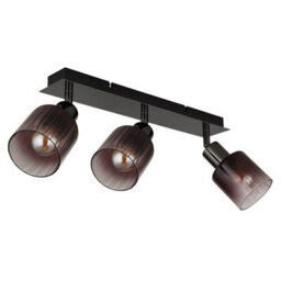 Luminosa Lighting Luminosa Satella Ceiling Spotlight Bar Gunmetal Copper Glass Shade 3X E14 - thumbnail 2