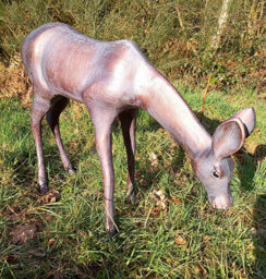 Stag And Doe Deer Pair Extra Large Sculptures - Cast Aluminium With Bronze Finish - thumbnail 4