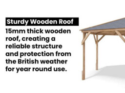 Dunster House Wooden Gazebo 3M X 3M Heavy Duty Garden Shelter Pressure Treated , Roof Shingles Included, Utopia 300 - thumbnail 6