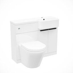 Nes Home Right Hand Basin Vanity Unit, With Black Handles, Wc Unit & Rimless Toilet - thumbnail 6