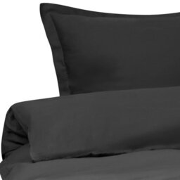 Beliani Duvet Cover Set Parkrose Sateen Cotton 200 X 200 Cm Black