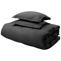 Beliani Duvet Cover Set Parkrose 200 X 200 Cm Sateen Cotton Black - thumbnail 5