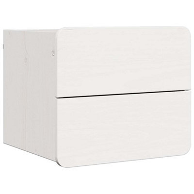 Berkfield Modern Bedside Table With Drawer White 39 X 34 X 33 Cm Solid Pine Wood - image 1