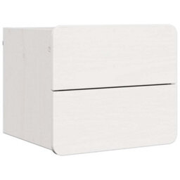 Berkfield Modern Bedside Table With Drawer White 39 X 34 X 33 Cm Solid Pine Wood - thumbnail 1