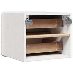 Berkfield Modern Bedside Table With Drawer White 39 X 34 X 33 Cm Solid Pine Wood - thumbnail 8