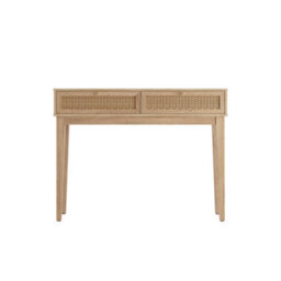 Wyld Haus Waterford Oak And Rattan Desk 2-Drawer - thumbnail 2