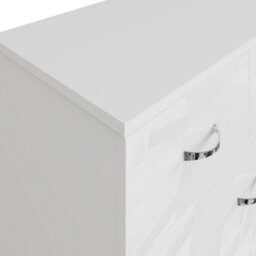 Fwstyle 6 Drawer Chest Of Drawers White Gloss 4+2 Bedroom Furniture - thumbnail 8