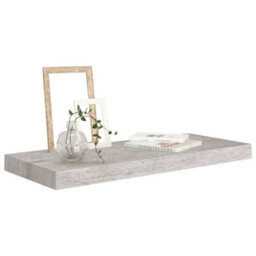Berkfield Floating Wall Shelves 4 Pcs Concrete Grey 60X23.5X3.8 Cm Mdf - thumbnail 3