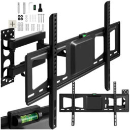 Tectake Television Bracket - 32-100 Inch Screens, Extendable, Tilt, Swivel Tv Wall Mount 60 Kg - Black