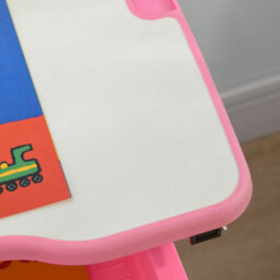 Homcom Kids Desk And Chair Set W/ Drawer, Pen Slot Hook - Pink - thumbnail 9