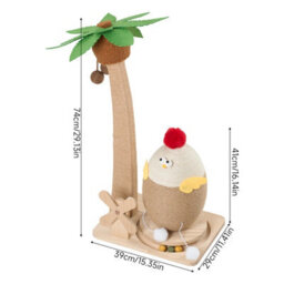 Living And Home Coconut Tree And Chicken Cat Scratcher Tree With Windmill - thumbnail 7