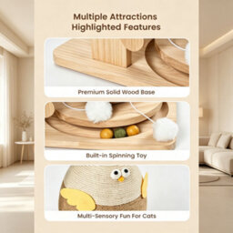 Living And Home Coconut Tree And Chicken Cat Scratcher Tree With Windmill - thumbnail 4