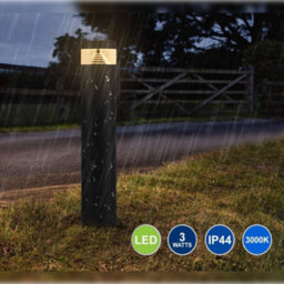 Long Life Lamps Company 3W Black Led Bollard Post Ground Spike Light Warm White Zlc302Ww - thumbnail 7