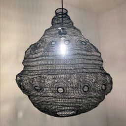 CGC Lighting Cgc Casablanca Large Black Mesh Moroccan Metal Ceiling Pendant Light And Lamp Shade - thumbnail 3