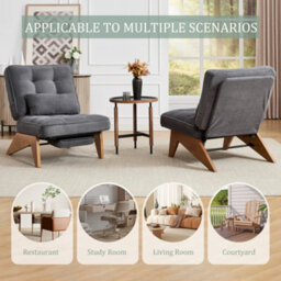 Matteo Indoor Lounge Chair Modern Corduroy Reclining Accent Chair With Foldable Ottoman - Dark Gray - thumbnail 7