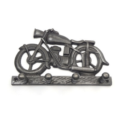 Oakcrafts - Antique Cast Iron Motorcycle Key Hook 190mm X 120mm - image 1