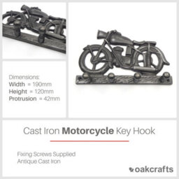 Oakcrafts - Antique Cast Iron Motorcycle Key Hook 190mm X 120mm - thumbnail 2