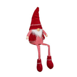 Samuel Alexander 50Cm Red And White Stripe Sitting Christmas Gonk Decoration With Dangly Legs - thumbnail 8
