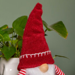 Samuel Alexander 50Cm Red And White Stripe Sitting Christmas Gonk Decoration With Dangly Legs - thumbnail 4