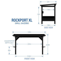 Backyard Discovery Rockport Xl Galvanised Steel Outdoor Bbq/grill Gazebo With Powerport 3.7M X 1.9M (12Ft X 6Ft) - thumbnail 6