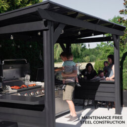 Backyard Discovery Rockport Xl Galvanised Steel Outdoor Bbq/grill Gazebo With Powerport 3.7M X 1.9M (12Ft X 6Ft) - thumbnail 3