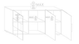 FurniComp LTD Furnicomp Lyon 3 Door Grey Gloss Sideboard - thumbnail 2