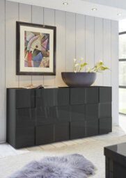 FurniComp LTD Furnicomp Lyon 3 Door Grey Gloss Sideboard