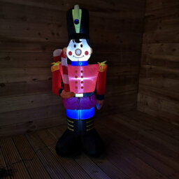 Samuel Alexander 1.2M (4Ft) Light Up Toy Soldier With Candy Cane Christmas Inflatable Decoration - thumbnail 3