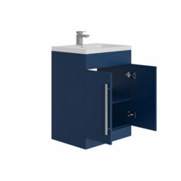 Sundaze Matt Blue Bathroom Furniture 600mm Vanity Unit Sink Basin Storage Cabinet Floor Standing - thumbnail 4