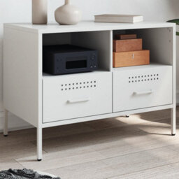 Berkfield Tv Cabinet White 68X39X50.5 Cm Steel