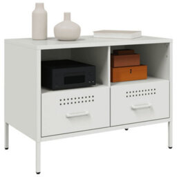 Berkfield Tv Cabinet White 68X39X50.5 Cm Steel - thumbnail 4