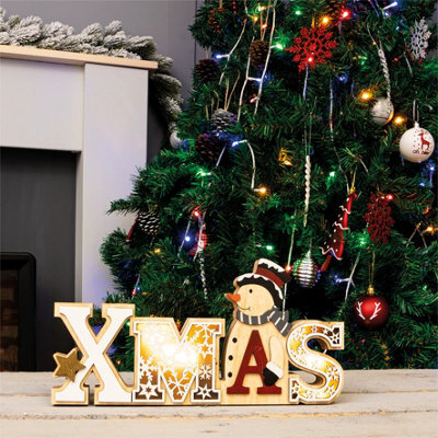 Netagon Christmas Battery Powered Wooden Xmas Display Ornament - image 1