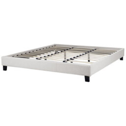 Beliani Bed Without Headboard Fabric Roanne 180 X 200 Cm (Eu Super King) Light Grey - thumbnail 4