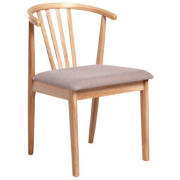 Beliani Set Of 2 Dining Chairs Craig Wood Light Brown/ Taupe - thumbnail 4