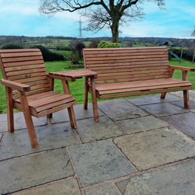 Churnet Valley Garden Furniture Ltd Valley 4 Seat Set 1Xc 1X3B Angled Tray - image 1