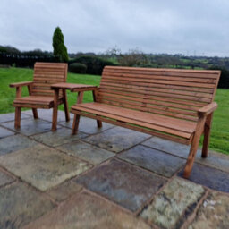 Churnet Valley Garden Furniture Ltd Valley 4 Seat Set 1Xc 1X3B Angled Tray - thumbnail 3