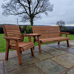 Churnet Valley Garden Furniture Ltd Valley 4 Seat Set 1Xc 1X3B Angled Tray - thumbnail 4