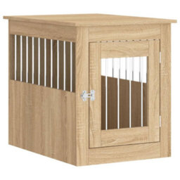 Walplus Sonoma Oak Dog Crate Furniture End Table 55X75X65 Cm Engineered Wood - thumbnail 2