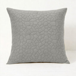 Ameha Silver Embossed Pebbles Velvet Cushion Cover, 18X18 Inch, Ultra Soft, Breathable & Hypoallergenic