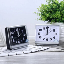 Battery Operated Quartz Alarm Clock Night No Tick Silent Bedside Clocks Home White - thumbnail 6