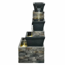 "Xample 34.5"" Brick Tiered Outdoor Water Fountain With Warm White Leds Adjustable Flow, Pump Included, Auto Shut Off Sensor" - thumbnail 5