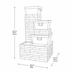 "Xample 34.5"" Brick Tiered Outdoor Water Fountain With Warm White Leds Adjustable Flow, Pump Included, Auto Shut Off Sensor" - thumbnail 2