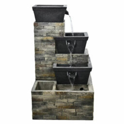 "Xample 34.5"" Brick Tiered Outdoor Water Fountain With Warm White Leds Adjustable Flow, Pump Included, Auto Shut Off Sensor" - thumbnail 4