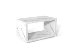 Impact Furniture Marble Coffee Table White Small Marble Effect Modern Rectangular Compact Storage With Shelf For Living Room Cari - thumbnail 5