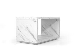 Impact Furniture Marble Coffee Table White Small Marble Effect Modern Rectangular Compact Storage With Shelf For Living Room Cari - thumbnail 8
