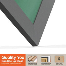 "AK Frames 25X17"" Dark Grey Modern Vinyl Record Frame With Emerald Mount For 12 Inch Lp Cover & Disc - Overlapped Design" - thumbnail 3